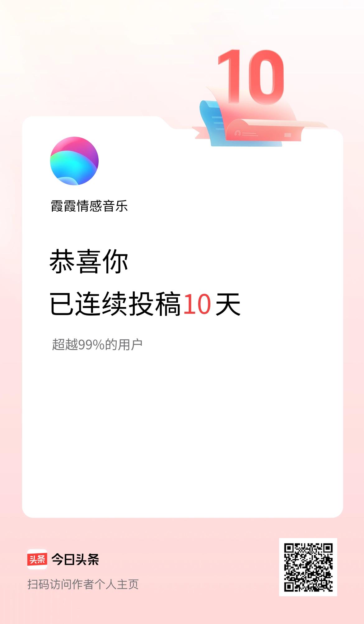 我在头条连续投稿10天