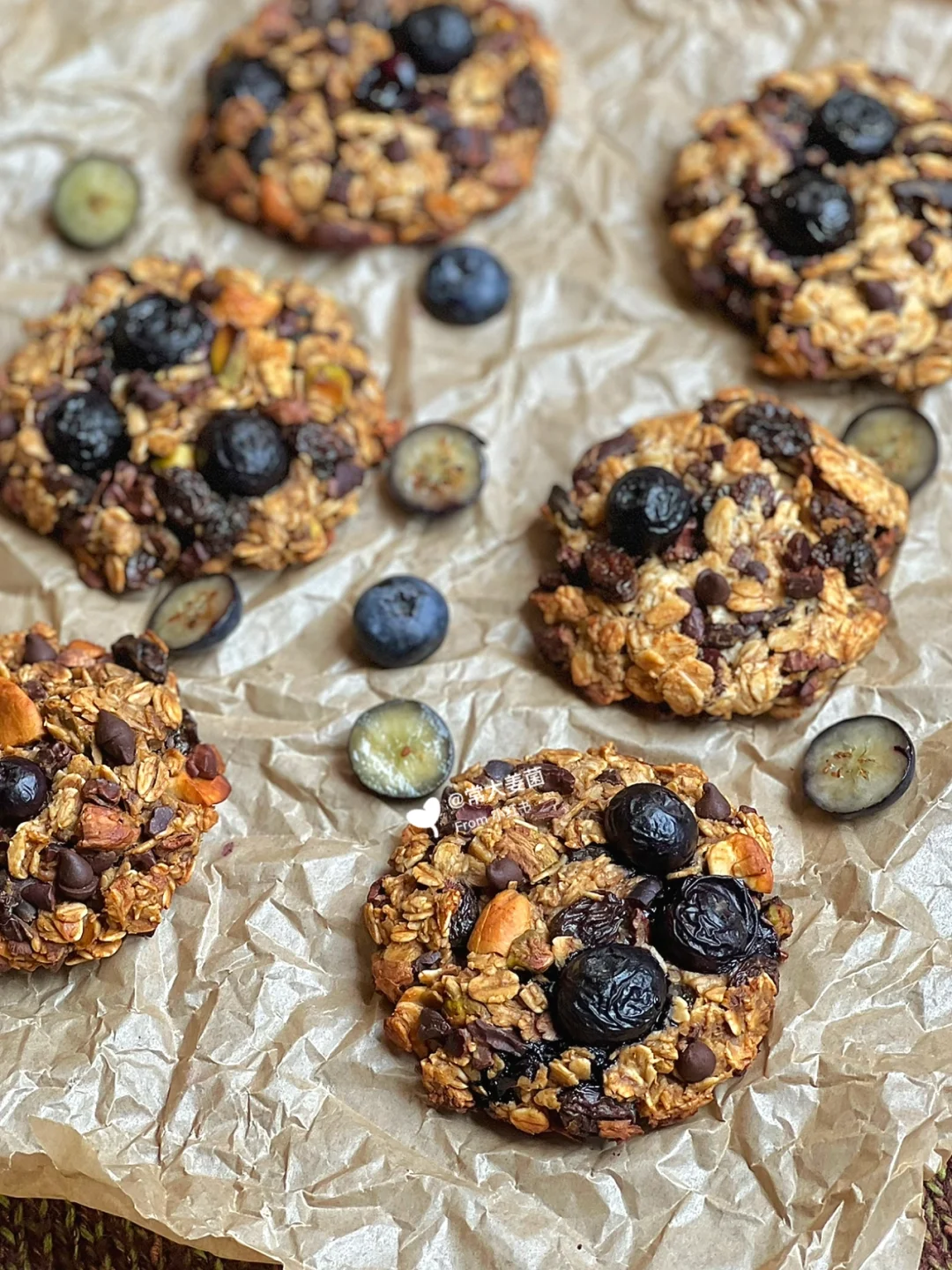 0面0油|燕麦蓝莓腰果饼干🍪🫐🍯香飞天！