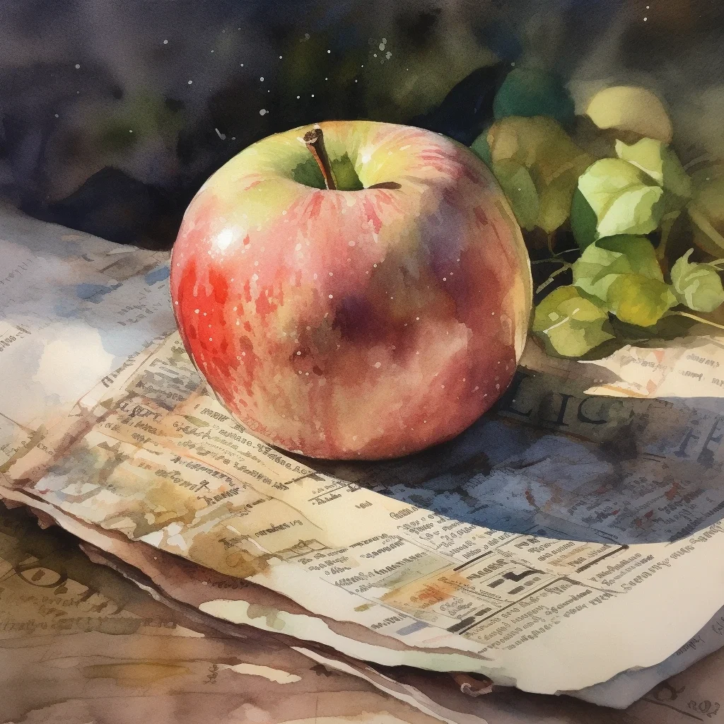 水彩 苹果