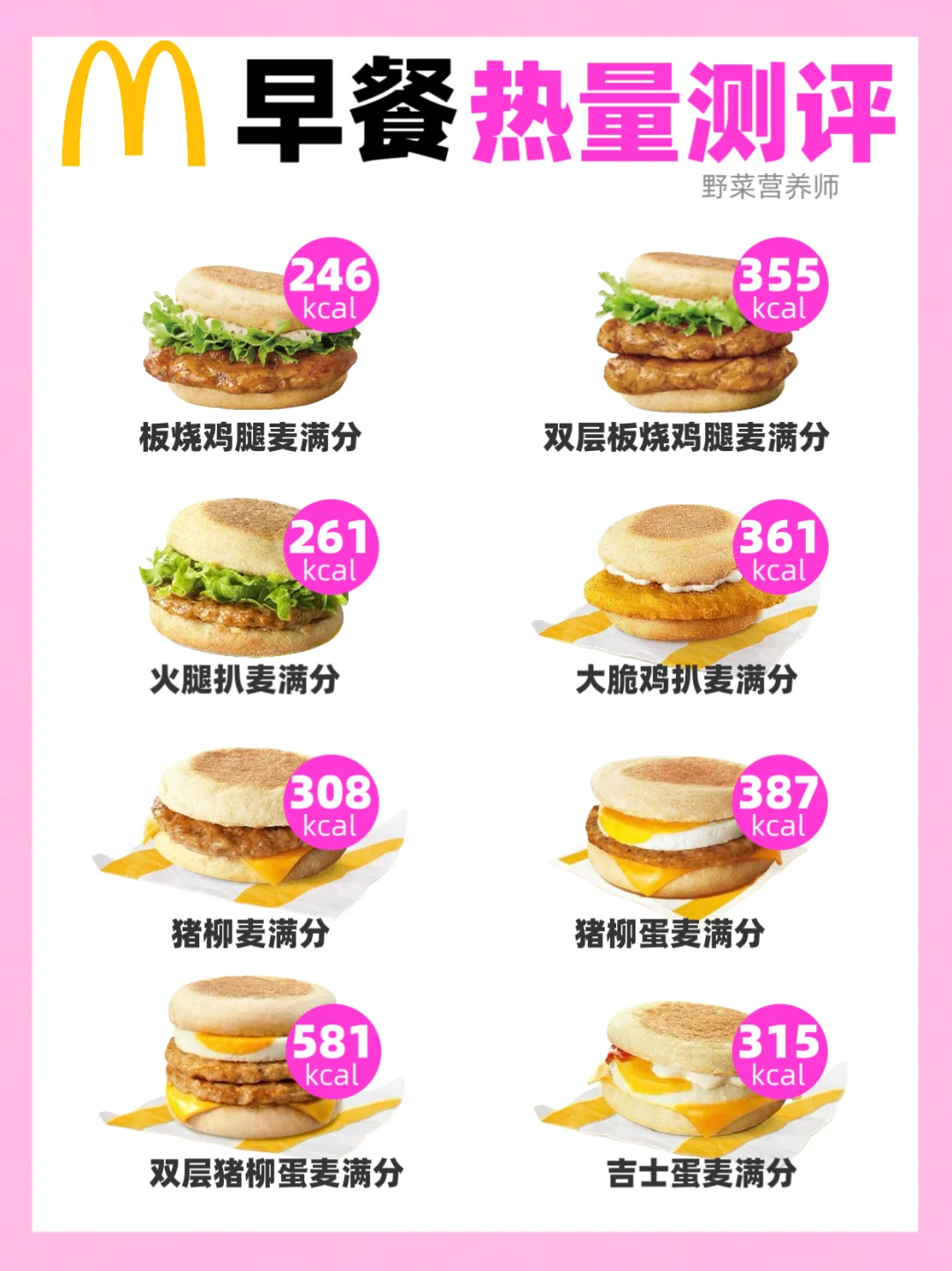 减脂人狂喜‼️麦当劳早餐热量测评来啦🔥