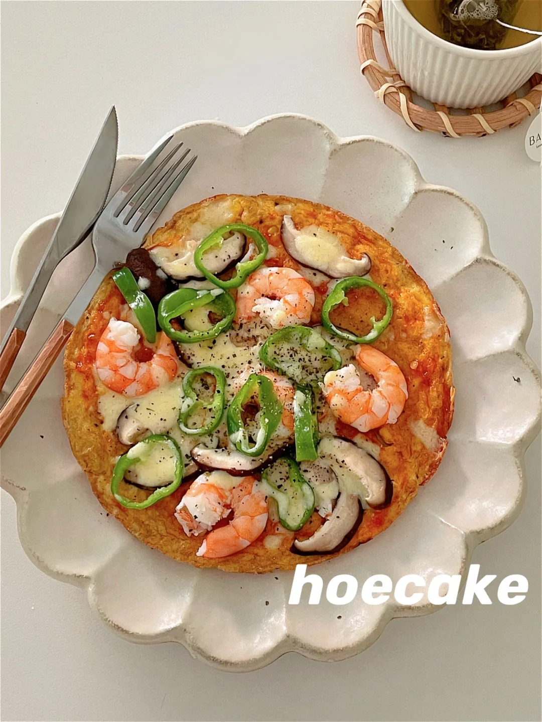 减脂期友好的披萨🍕｜玉米鲜虾蛋饼🌽