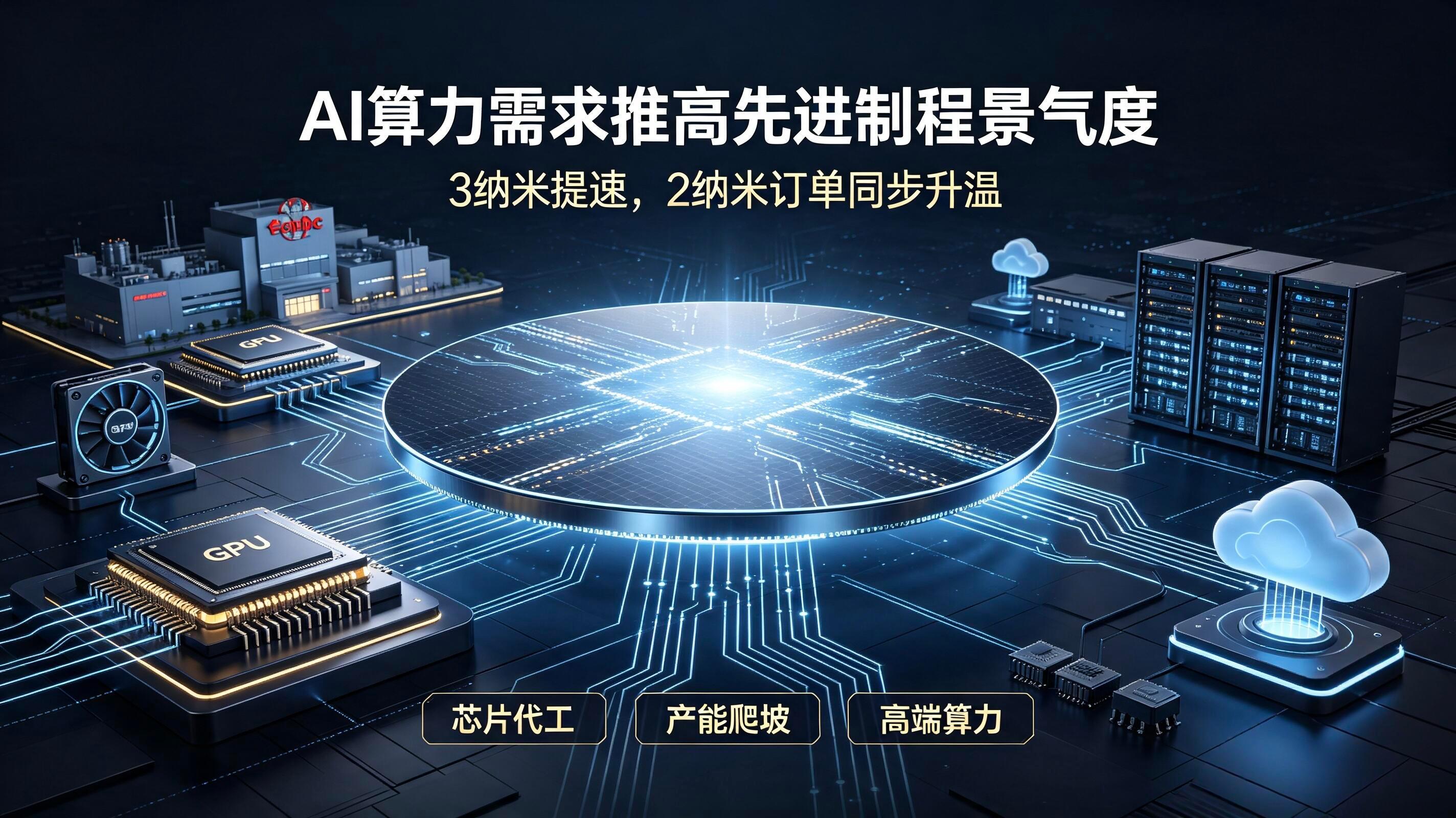 #台积电3nm2nm产能持续供不应求#【台积电3纳米产能目标或将提前落地】
受英伟达、AMD、博通等AI头部客户抢订产能拉动，台积电3纳米制程原定年底达成月产18万片晶圆的规划，有望提前至第四季度初实现。
与此同时下一代2纳米工艺订单热度快速攀升，预计至今年年末，2纳米月度晶圆出货量将按计划接近10万 ​