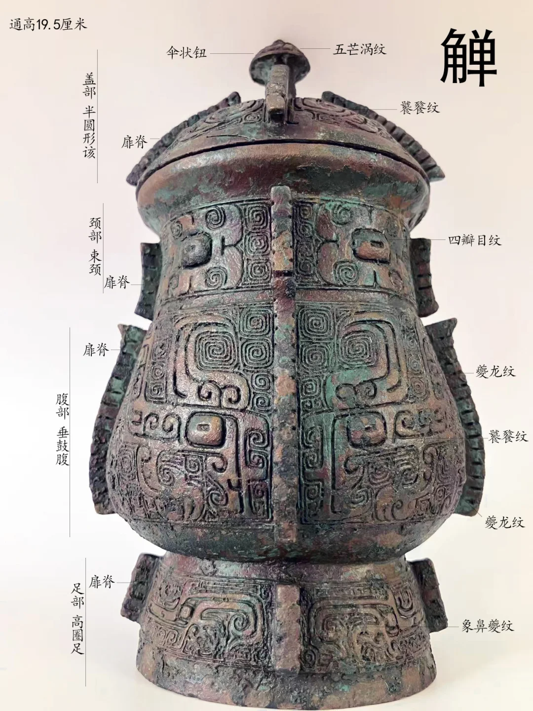 商代晚期饕餮纹觯，个人藏品。