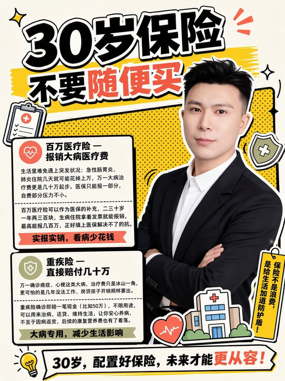听句劝 30 岁保险，不要随便买真有用就四种