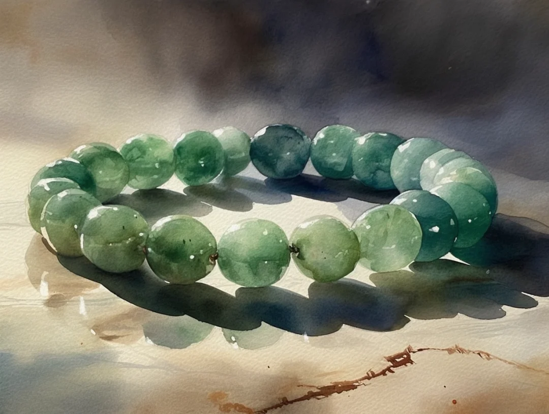 AI水彩：翡翠