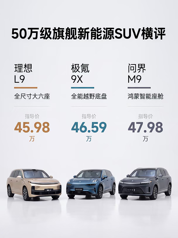 旗舰SUV三车，续航快充定高下
