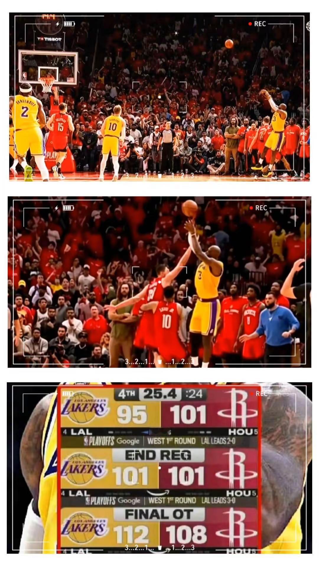 41岁的詹姆斯关键时刻3分绝平火箭，当时让我感动到流泪满面，真的太伟大了