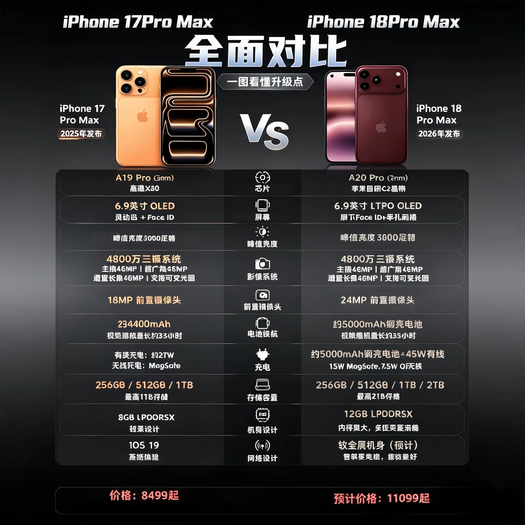 iPhone18ProMax 丨 17ProMax升级点都在这！