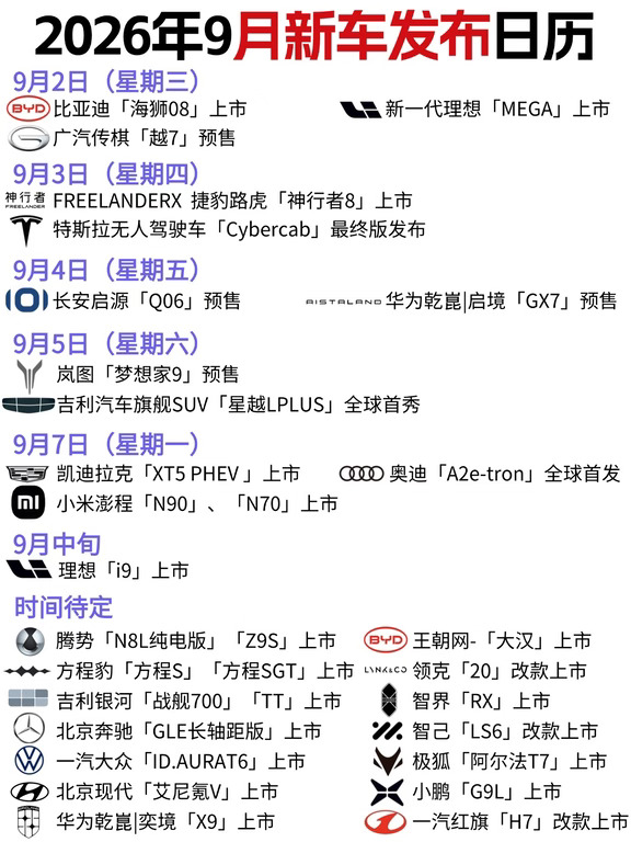 9月车市杀疯了❗特斯拉/华为/小米同时放大