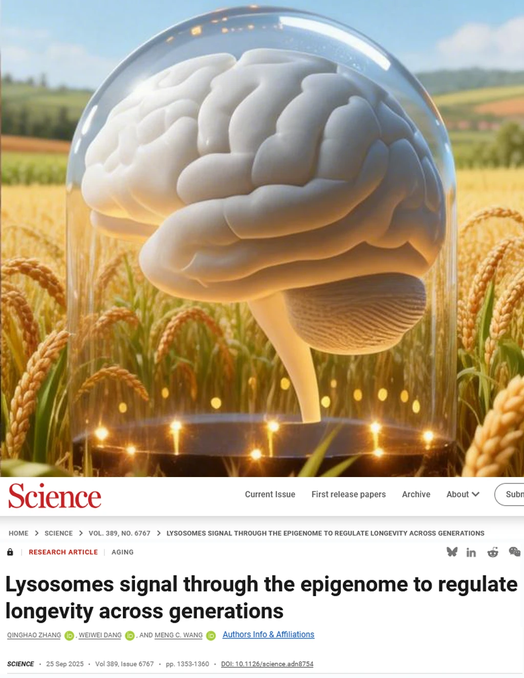 Science重磅-饥饿延长寿命还能传给子孙后代