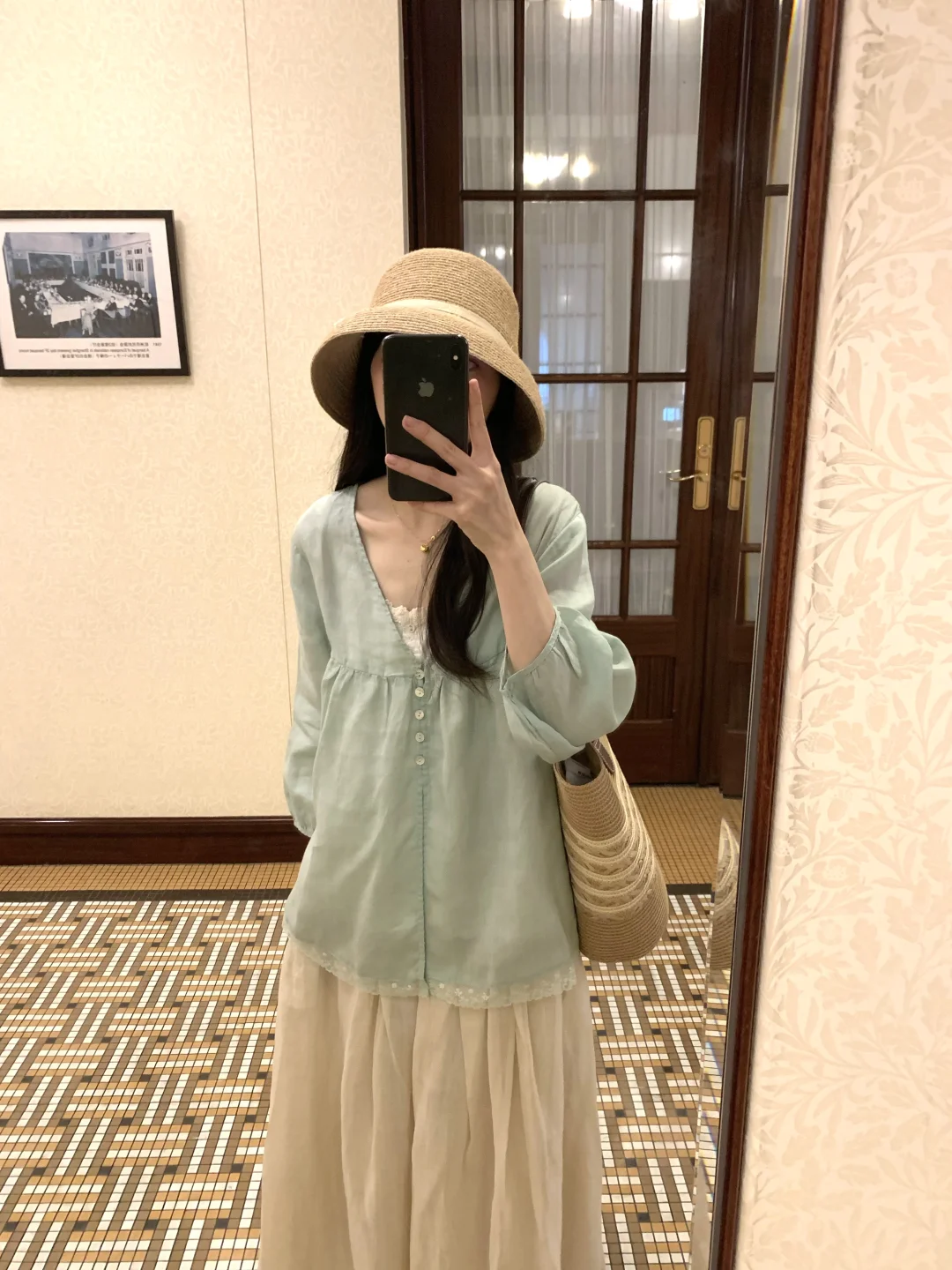 被这件薄荷绿衬衫美到了