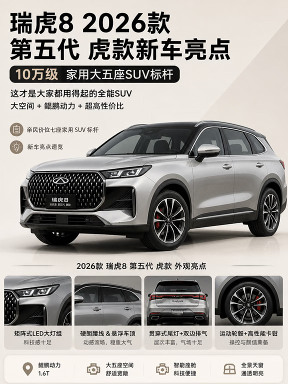 预算十万看 SUV，瑞虎 8 五代虎款能打吗？