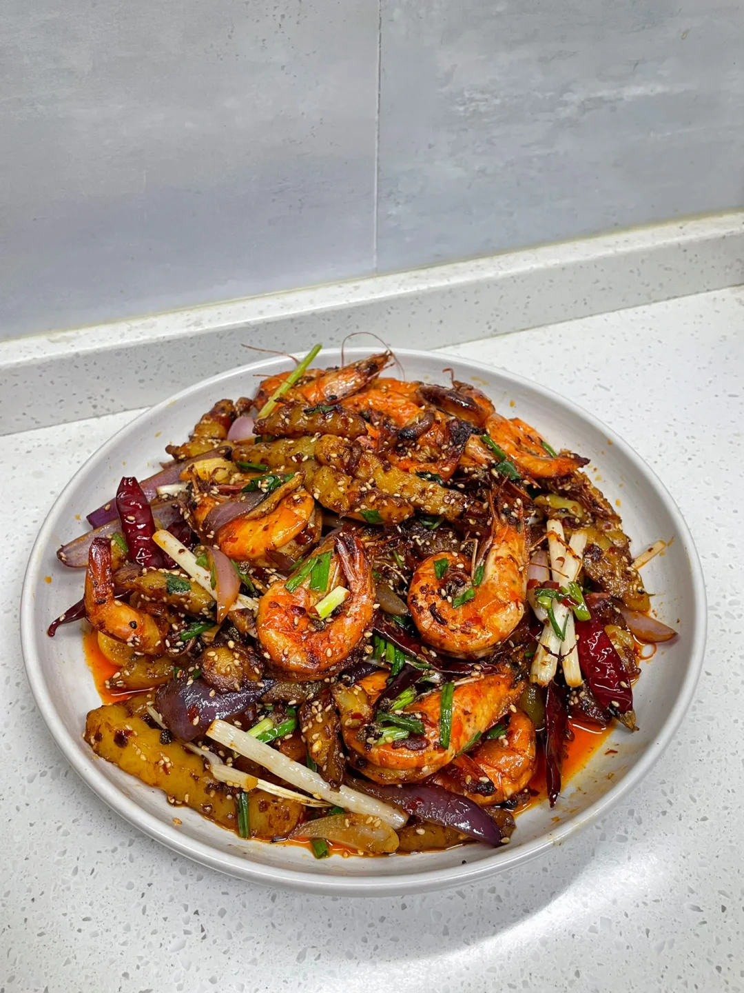 家庭版干锅虾也太下饭了，巨香巨好吃🤤