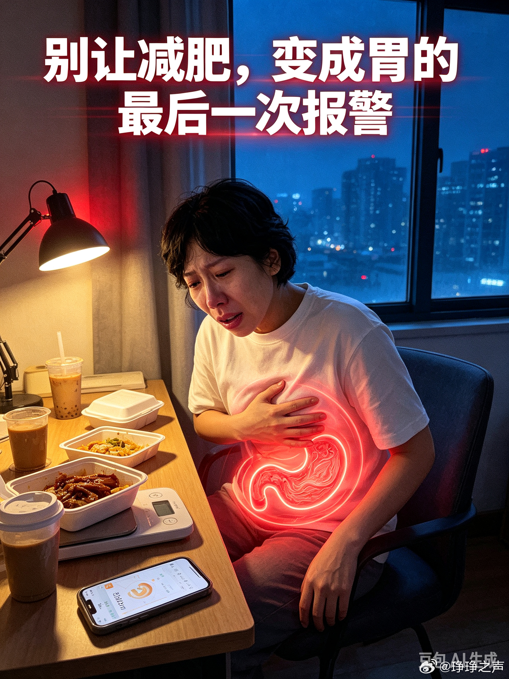 #博主嘻嘻徐宝胃癌去世#
谁也没想到，26岁的嘻嘻徐宝，就这样被胃癌带走了。
 
曾经她也和很多爱美女孩一样，为了瘦身刻意压缩吃饭次数，一天只吃两顿，想着少吃就能掉秤。常常熬到凌晨两点才休息，咖啡奶茶轮番当水喝，嘴馋就点重油重辣的外卖。
 
她以为年轻的身体扛得住节食减肥，把腹胀、反复打嗝 ​