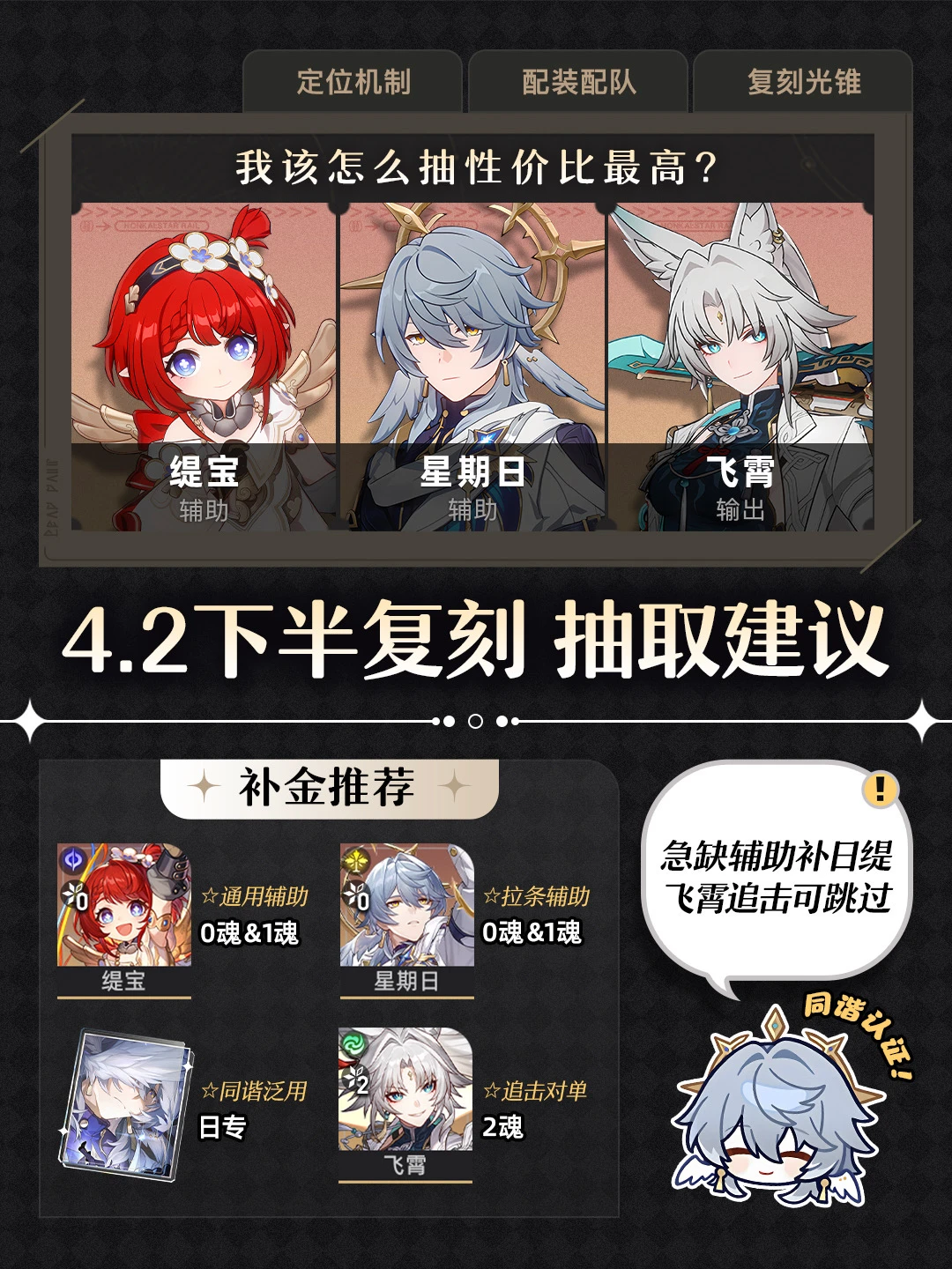 星铁三周年丨下半复刻『缇日霄』卡池抽取建议