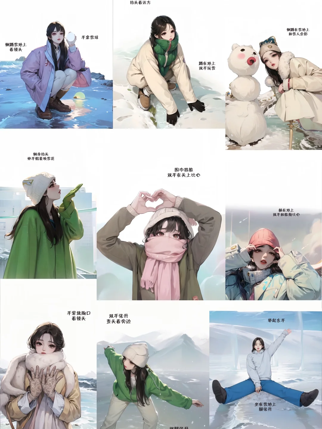 快来存一组雪地拍照姿势！📷