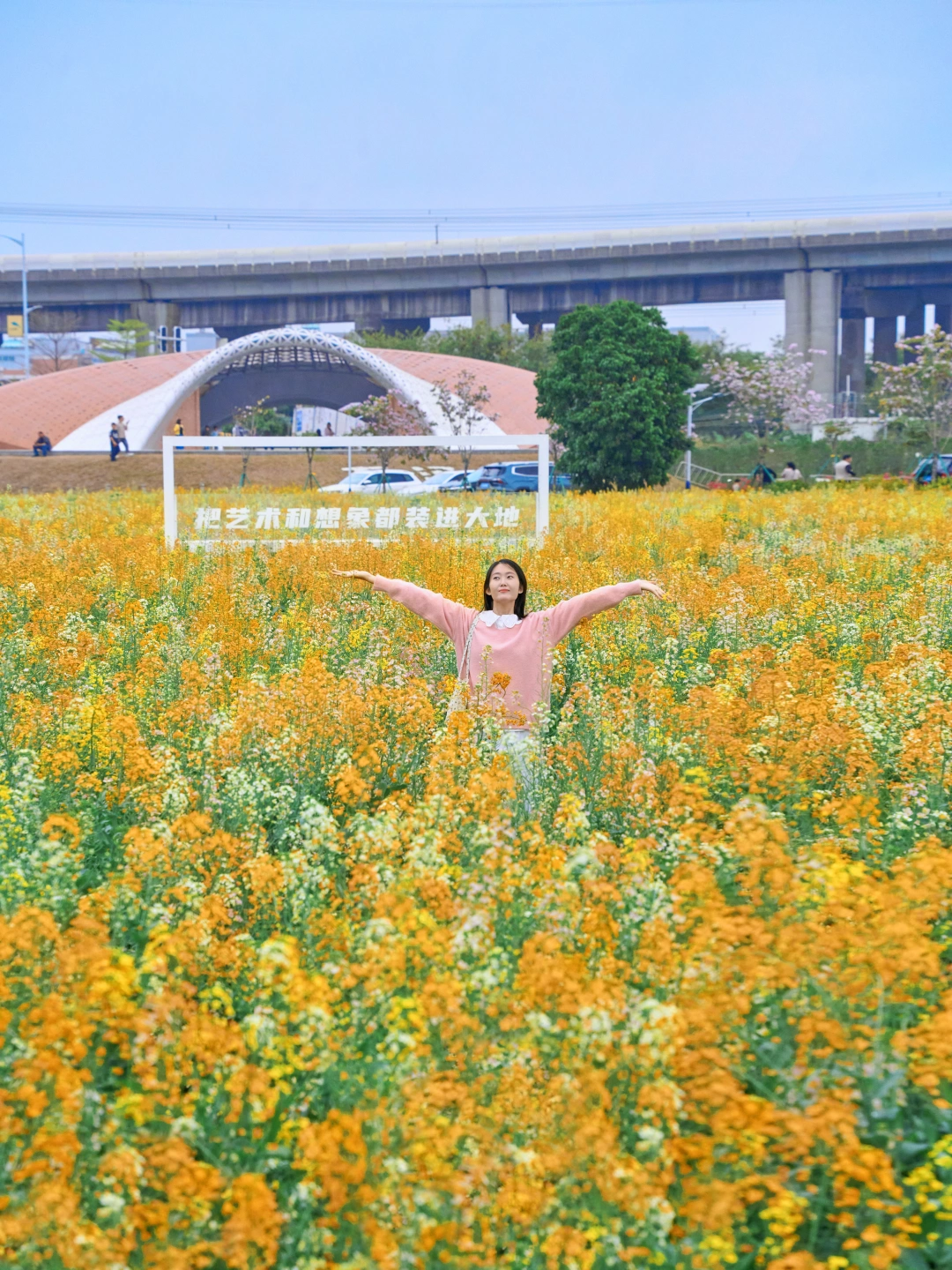 广州春日限定🌼这片七彩油菜花海美得像漫画