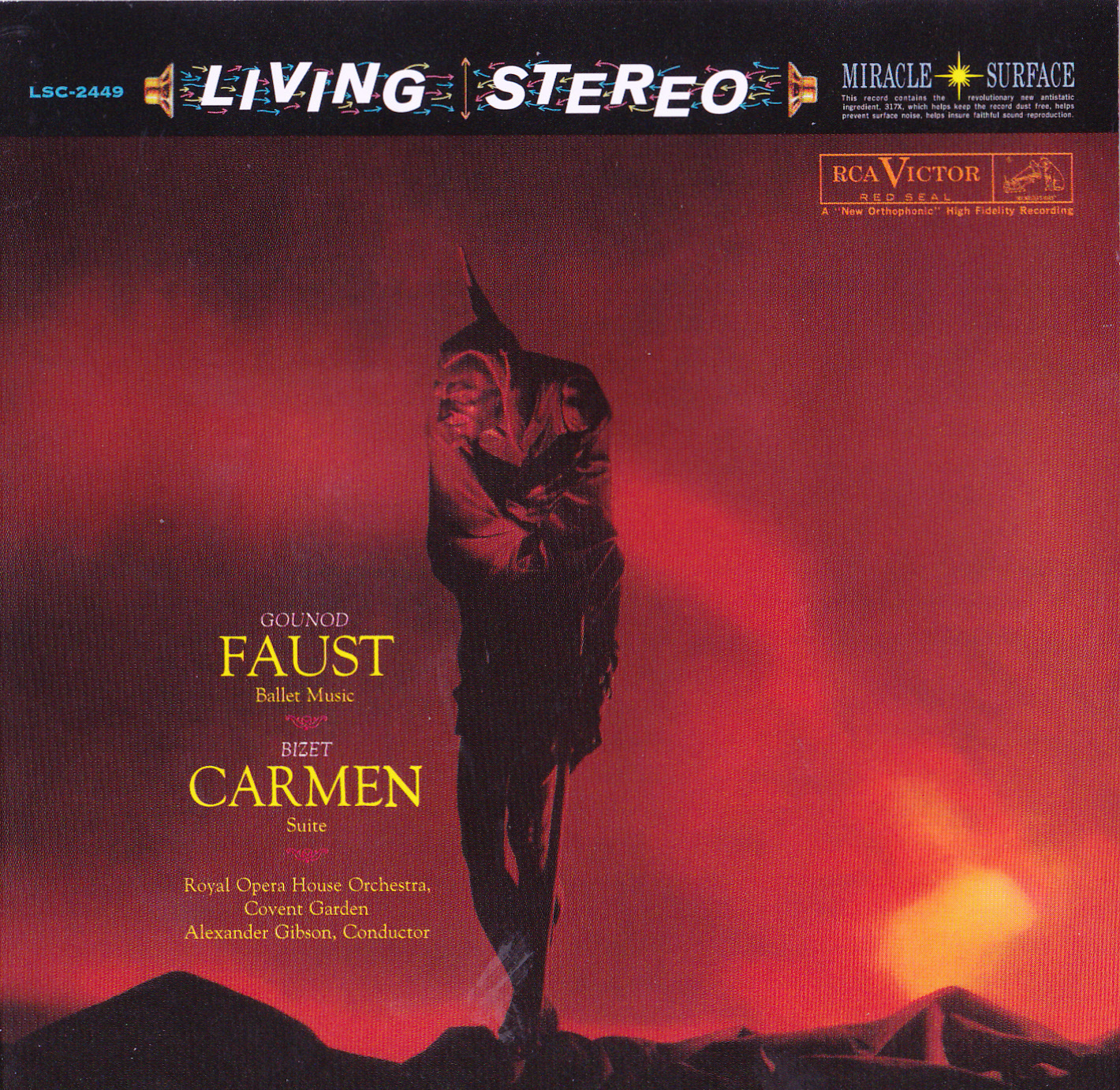 这张唱片是RCA Victor传奇"Living Stereo"系列中的发烧名盘（编号LSC-2449），由苏格兰指挥家亚历山大·吉布森执棒英国科文特花园皇家歌剧院管弦乐团，录制并发行于1960年前后。凭借极其出色的动态范围、通透的空气感与精准的乐队定位，它成为黑胶收藏家和发烧友竞相追逐的"梦幻级天碟"之一。
专辑收录 ​