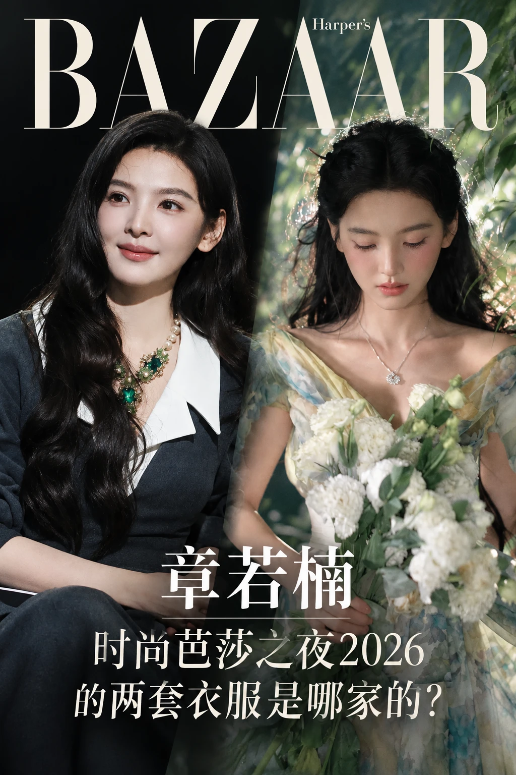 ✨芭莎晚宴｜章若楠两套礼服品牌科普