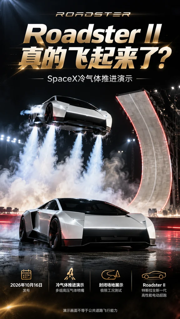 特斯拉Roadster II真能飞？🚀