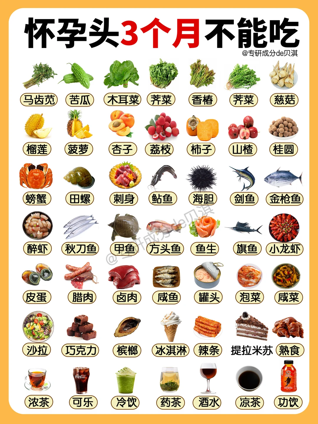 🔥怀孕头3个月不能吃的食物‼️附孕期食谱
