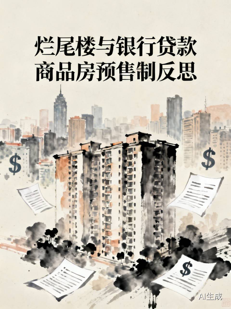 中国烂尾楼问题闹得满城风雨，说违法违规的银行工作人员罪责难逃，并非空穴来风。以郑州瀚海思念城为例，业主反馈楼盘还未封顶时，银行就在他们毫不知情的情况下发放了贷款。
自6月底起，100多个楼盘的业主发布了“强制停贷告知书”，大多把问题根源归咎于银行的违规操作。我国的商品房预售制，原本是借鉴香港的“卖楼