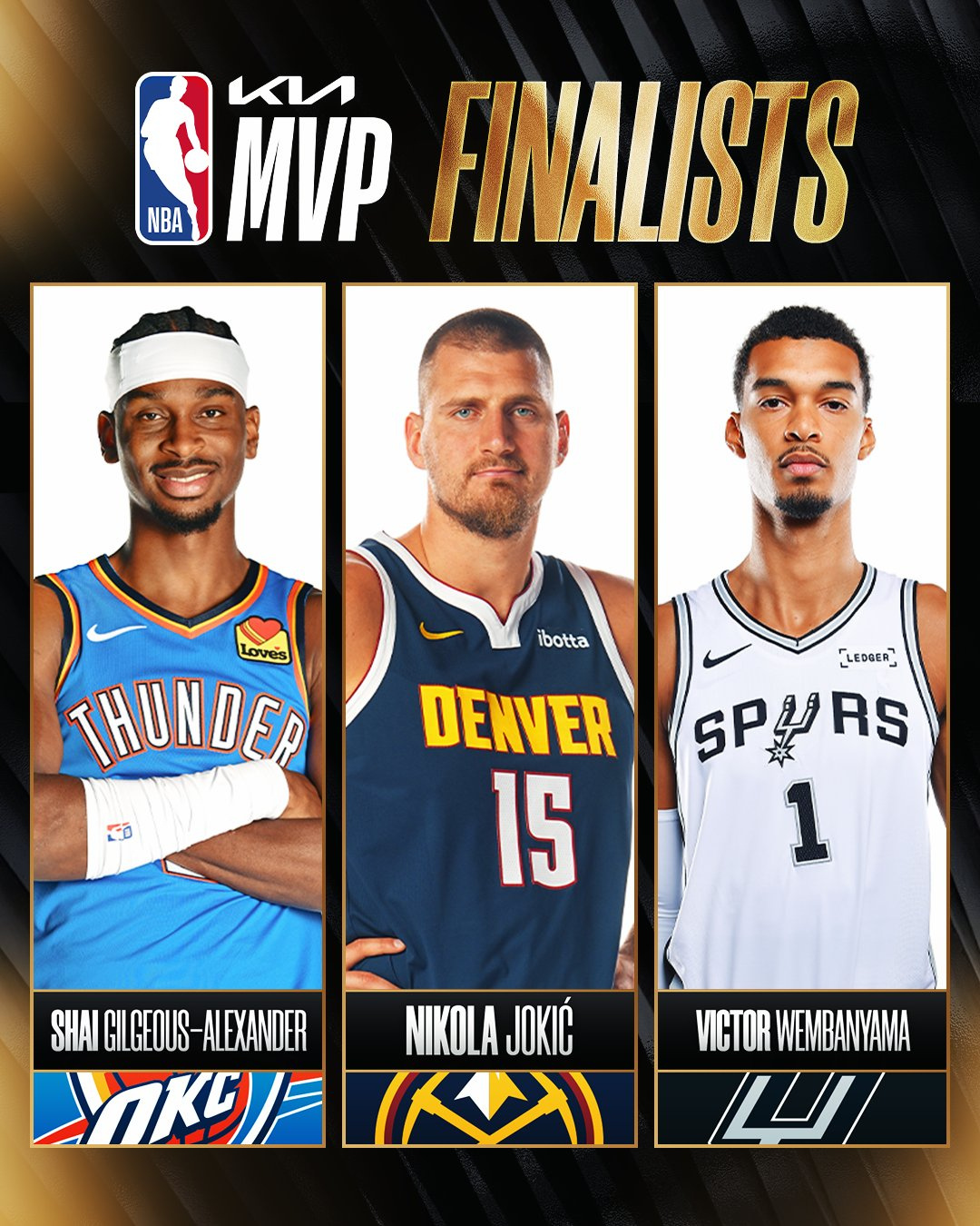 NBA MVP候选名单三位球员数据： 【亚历山大】场均33.2分钟，可...