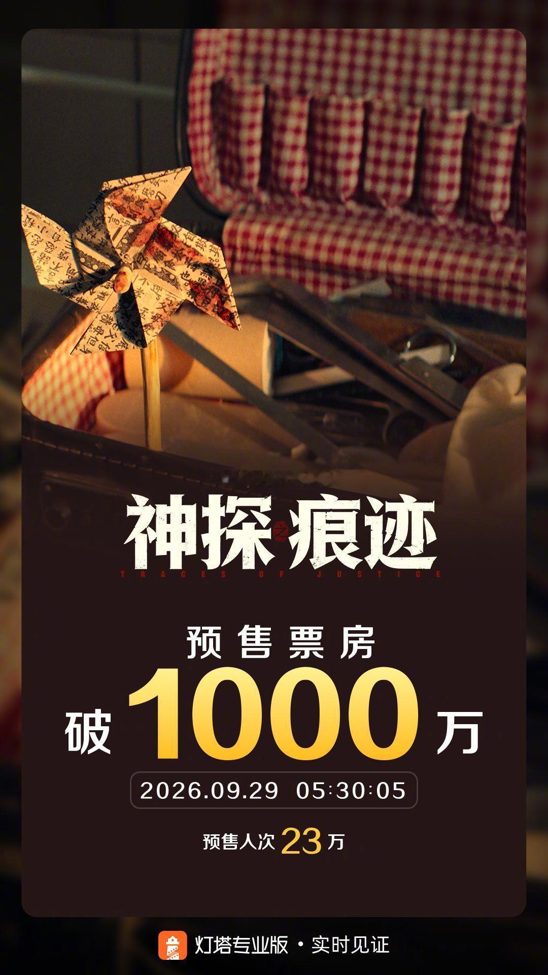《神探之痕迹》预售票房破千万 ​