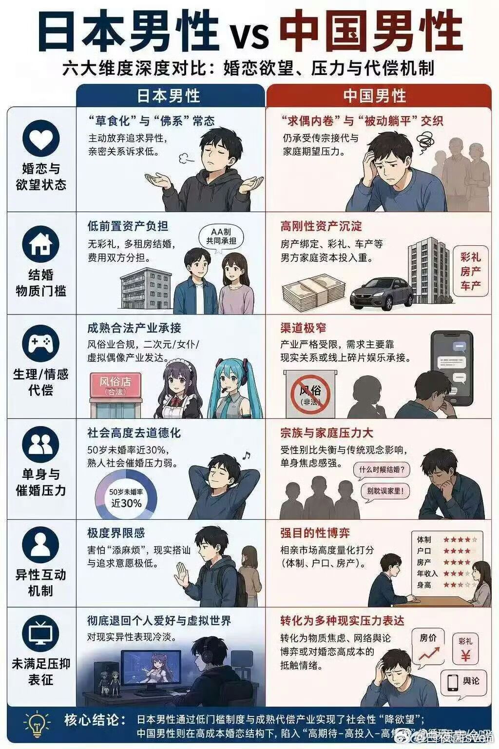 中日男性对比，真实吗？ ​