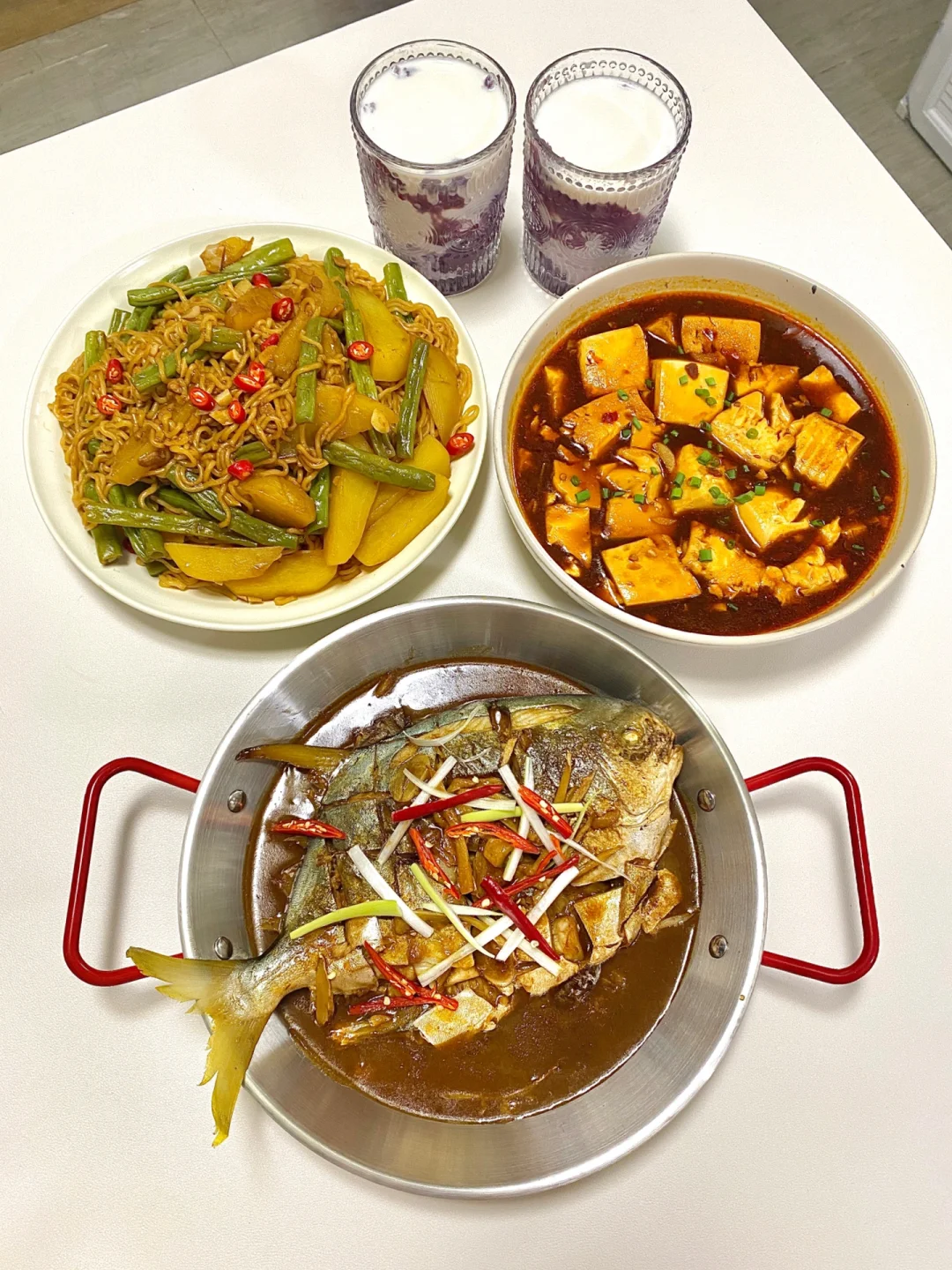 二人食｜🐟红烧金鲳鱼➕土豆豆角焖面(附教程)
