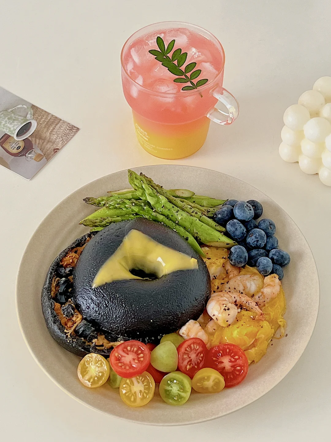 一人早餐|墨鱼芝士肉松贝果拼盘🍽️简单快手