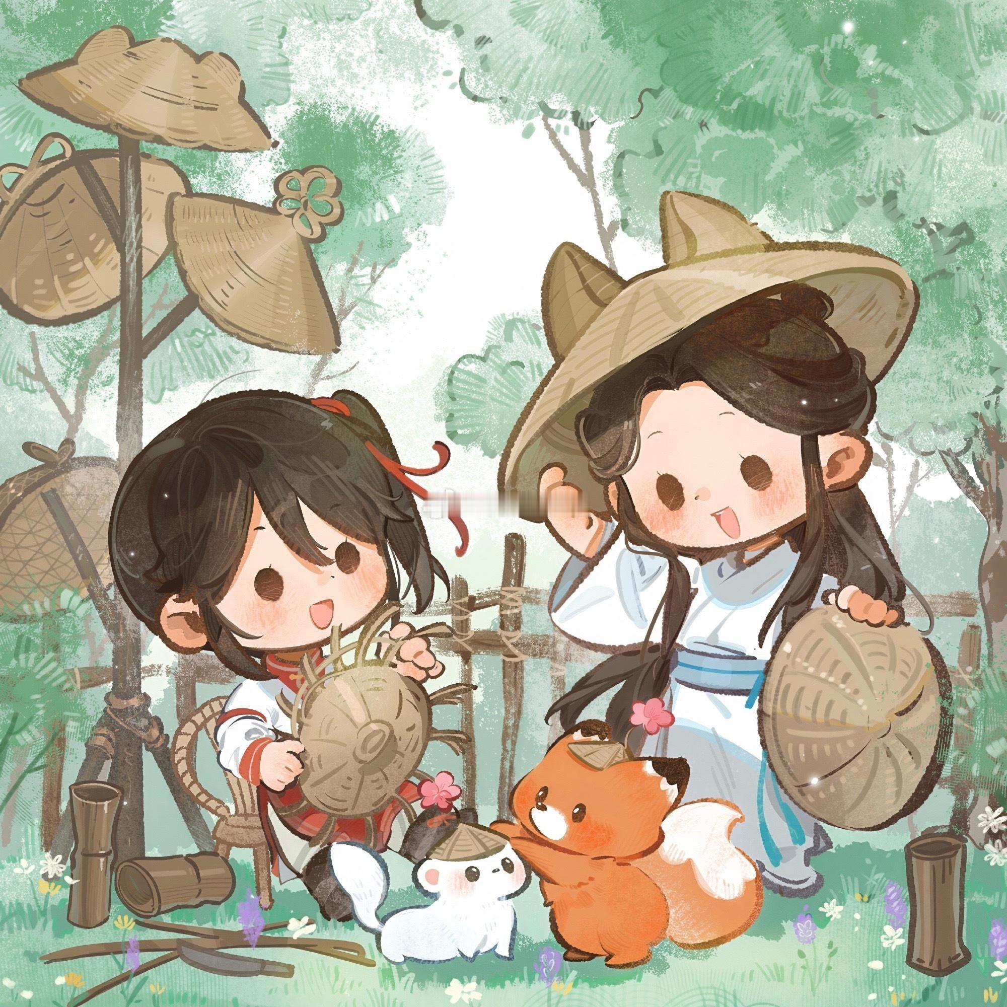 “小暑长安 余生皆欢~” 竹编 笠帽｜小暑节气图  ​​​