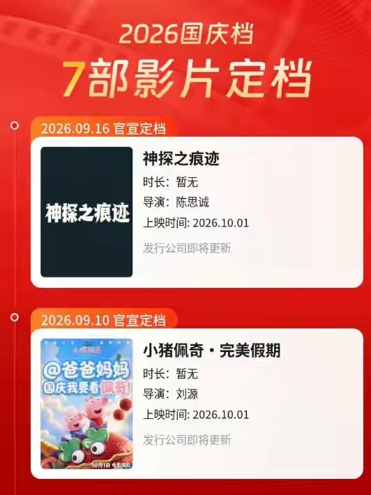 国庆档拉完了，7部电影定档，好片烂片一目了然，大家可以避雷了 ​
