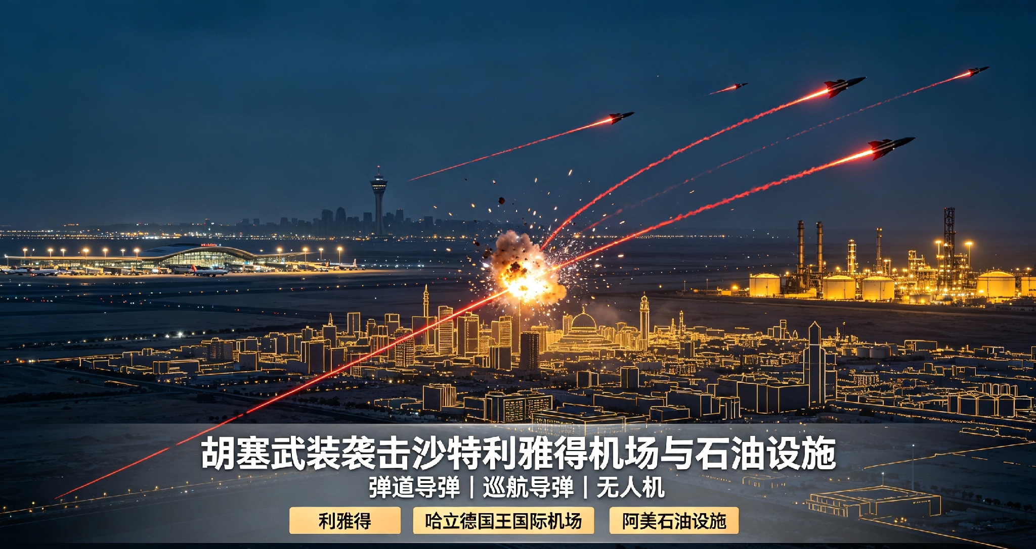 一觉醒来，沙特和胡赛继续对轰！
国内成品柴油现在是八块多了一升了！
中东持续战火，油价恢复到战前水平今年估计是没有希望了。

新华社科威特城10月14日消息，也门胡塞武装当晚发布声明，再度向沙特首都利雅得的哈立德国王国际机场发射一枚弹道导弹，宣称导弹精准命中目标。除此之外，胡塞武装还向也门南部拉赫季