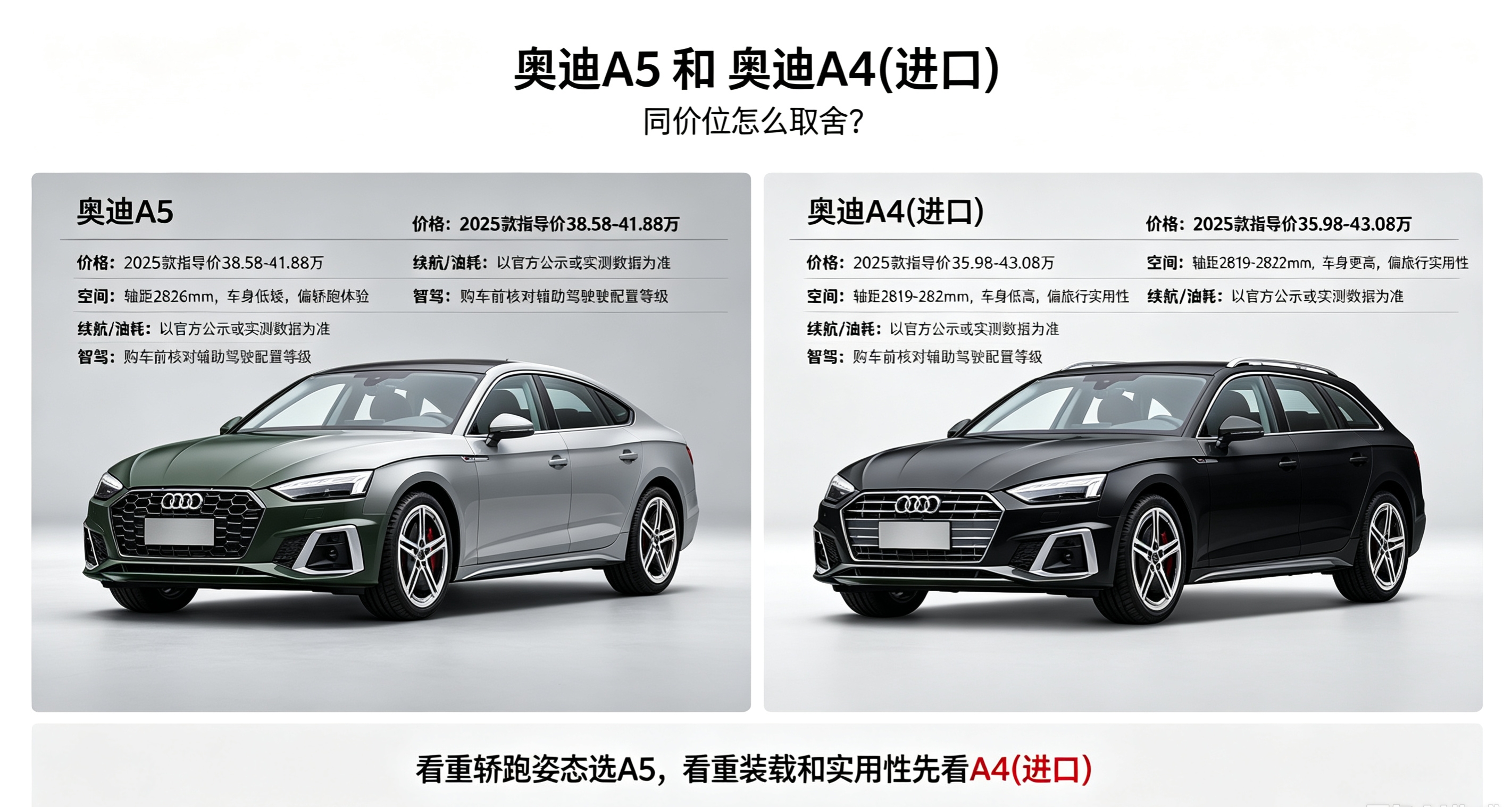 奥迪A5和A4进口同价位怎么选