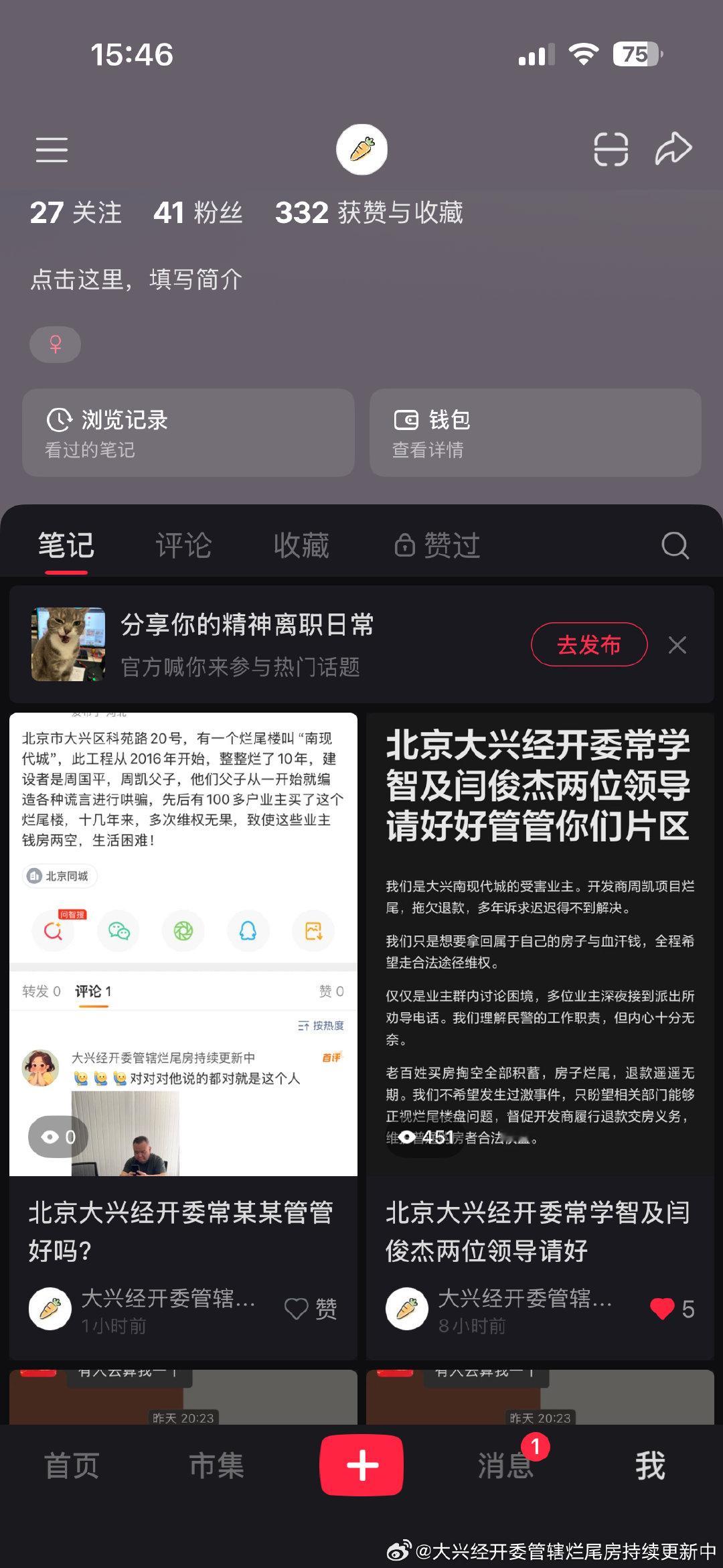 本人笔记内容为客观陈述大兴南现代城烂尾楼盘业主维权现实遭遇，没有恶意曝光隐私、没有网暴他人，没有造谣。内容仅陈述民生事件，未发布任何人照片、手机号、住址证件等隐私信息。请求复核恢复笔记展示，我可以修改删除具体人名，只保留事件本身。#北京12345[超话]# ​