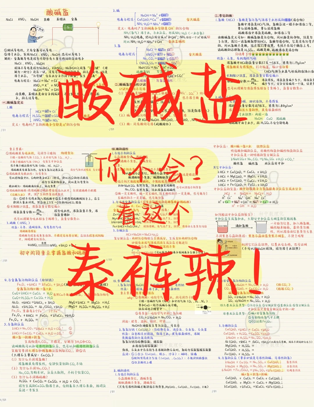 中考化学：酸碱盐，学校没听懂，看它足矣❗❗❗