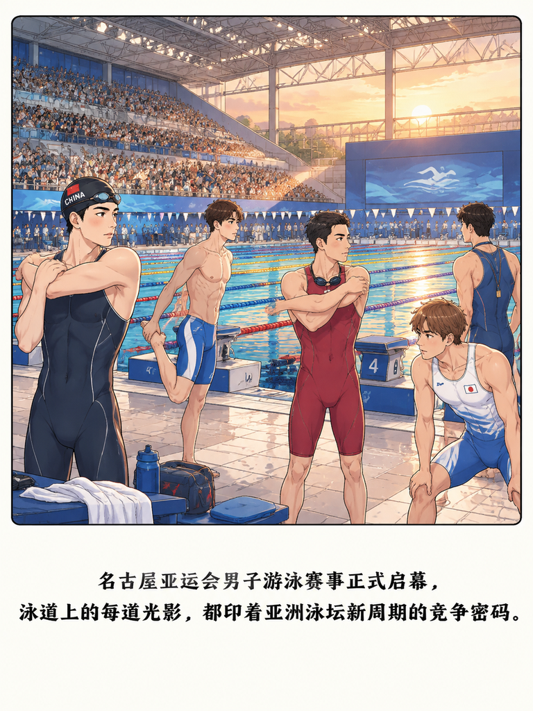 名古屋亚运会的泳池，是中国男泳最拧巴的战场刚丢了蛙泳蝶泳的亚洲金牌，转头就靠两个核心点把对手甩在身后！

17岁日本新星大桥信独揽蛙泳两金，蝶泳金牌旁落，汪顺最后一届亚运带不动新人。

可潘展乐张展硕靠自由泳锁死优势，徐嘉余仰泳一枝独秀，连接力都成了王牌。

那最后压轴的混合接力，中国男泳到底能拿第
