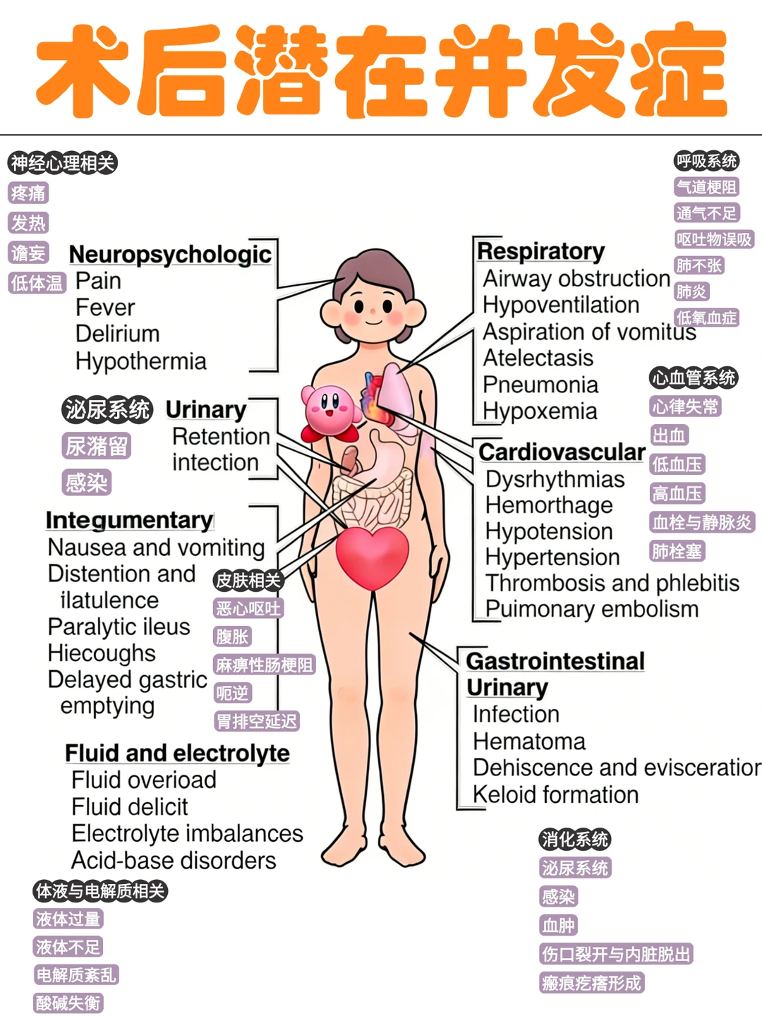 备考RN/术后潜在并发症！！学！！内容
