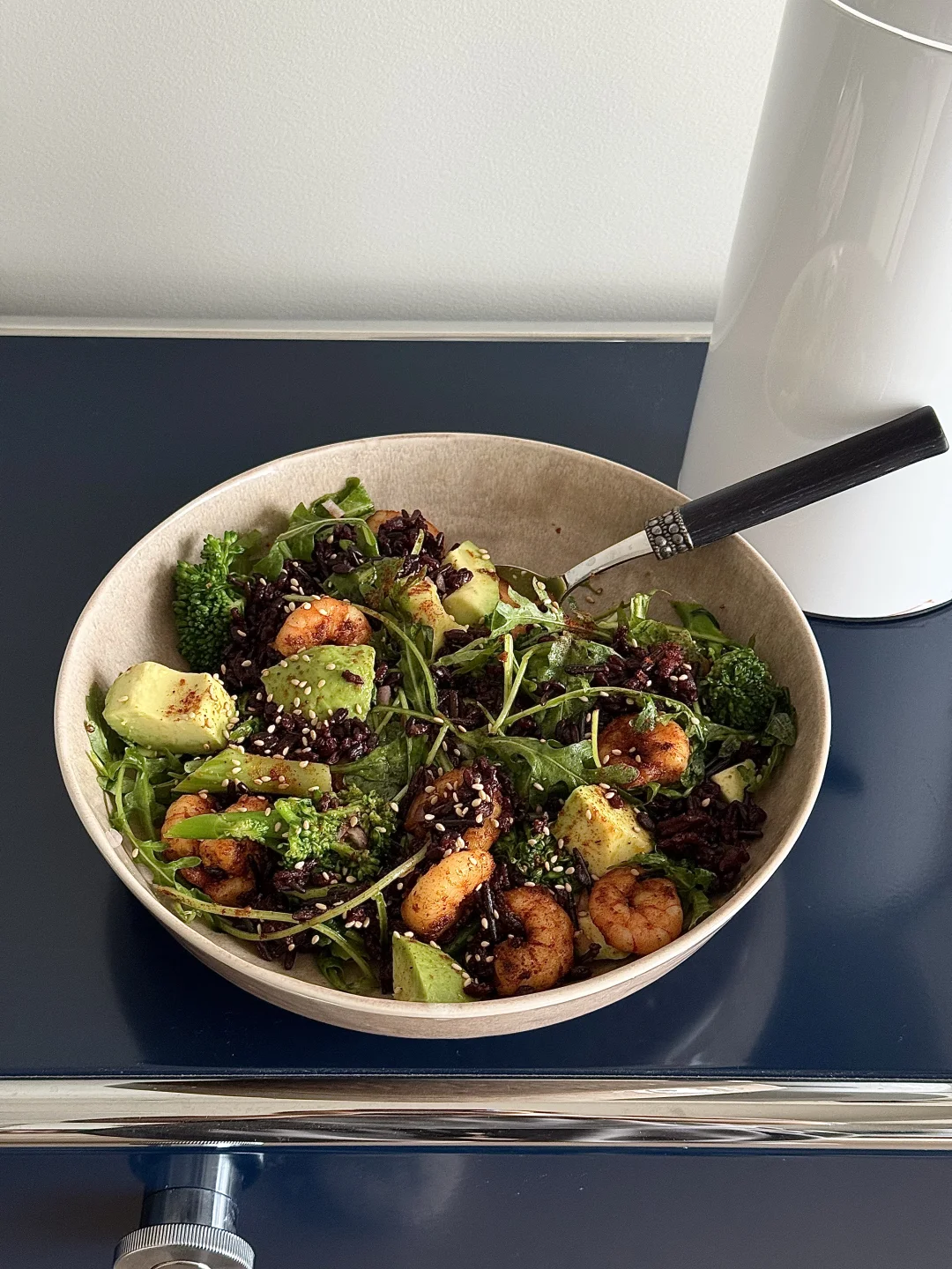 超级好吃的沙拉🥗！柚子胡椒野米🦐调味超👍