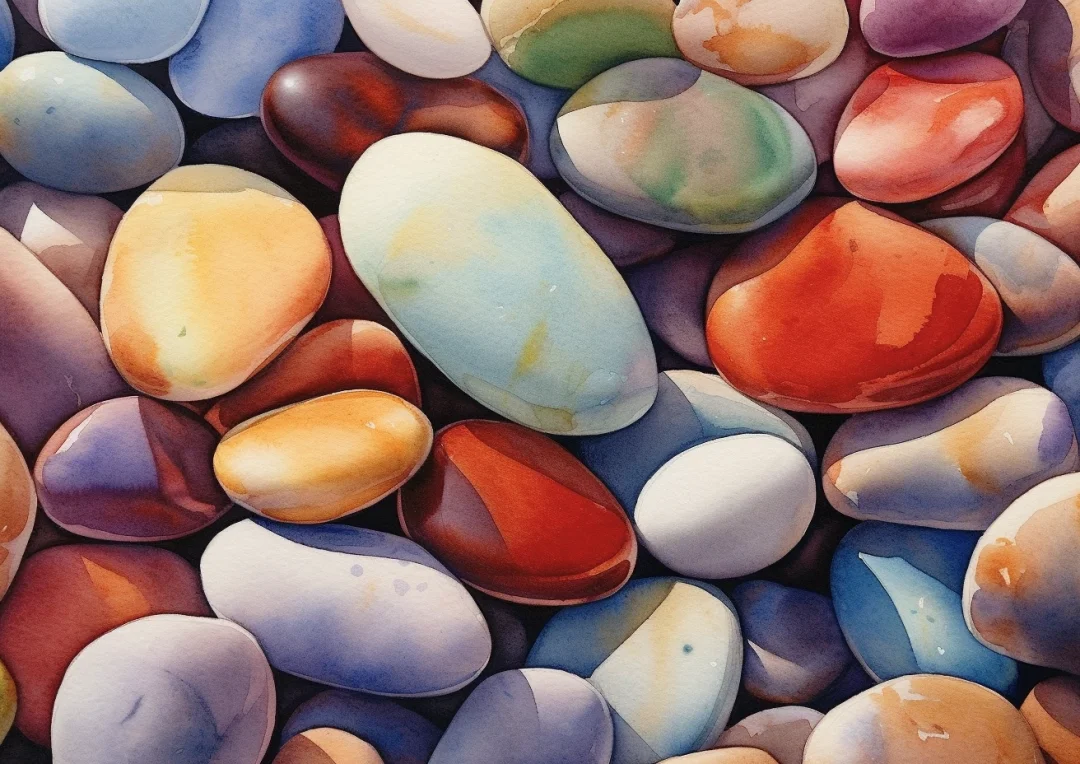 AI水彩 石头 (1/3）
