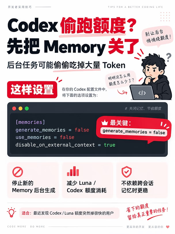 Codex额度突然狂掉？这个功能建议先关