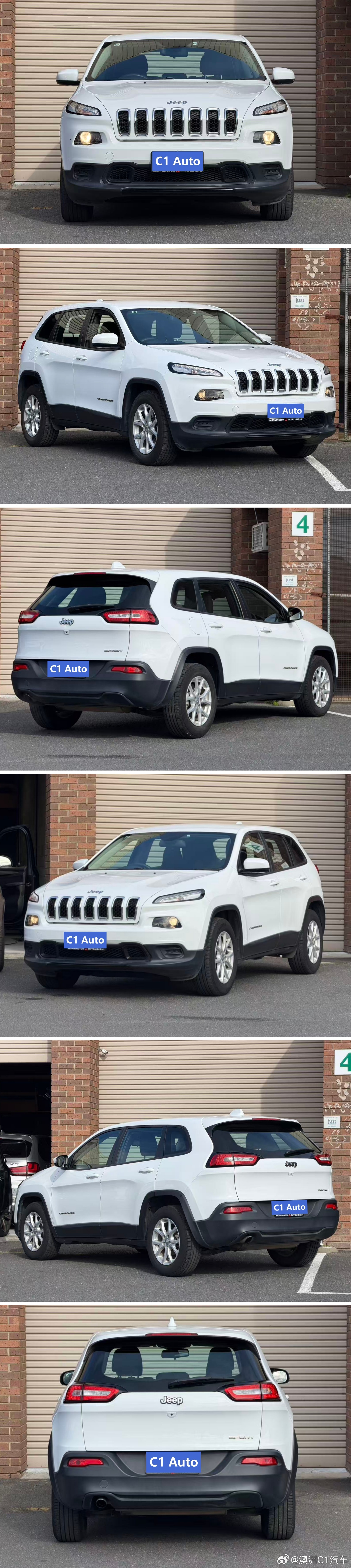 #C1买车卖车##墨尔本#17年 Jeep Cherokee里程：8.2万，价格：13900，外部颜色：白色，内部颜色：黑色，质保期：可以选加1-3-5年延长保修，RWC费用：包括，路费到期时间：13/11/2026，过户印花税费：不包括。亮点配置：倒车影像，倒车雷达，定速巡航，蓝牙音乐等丰富配置，后期可加装Carplay手机互联以 ​