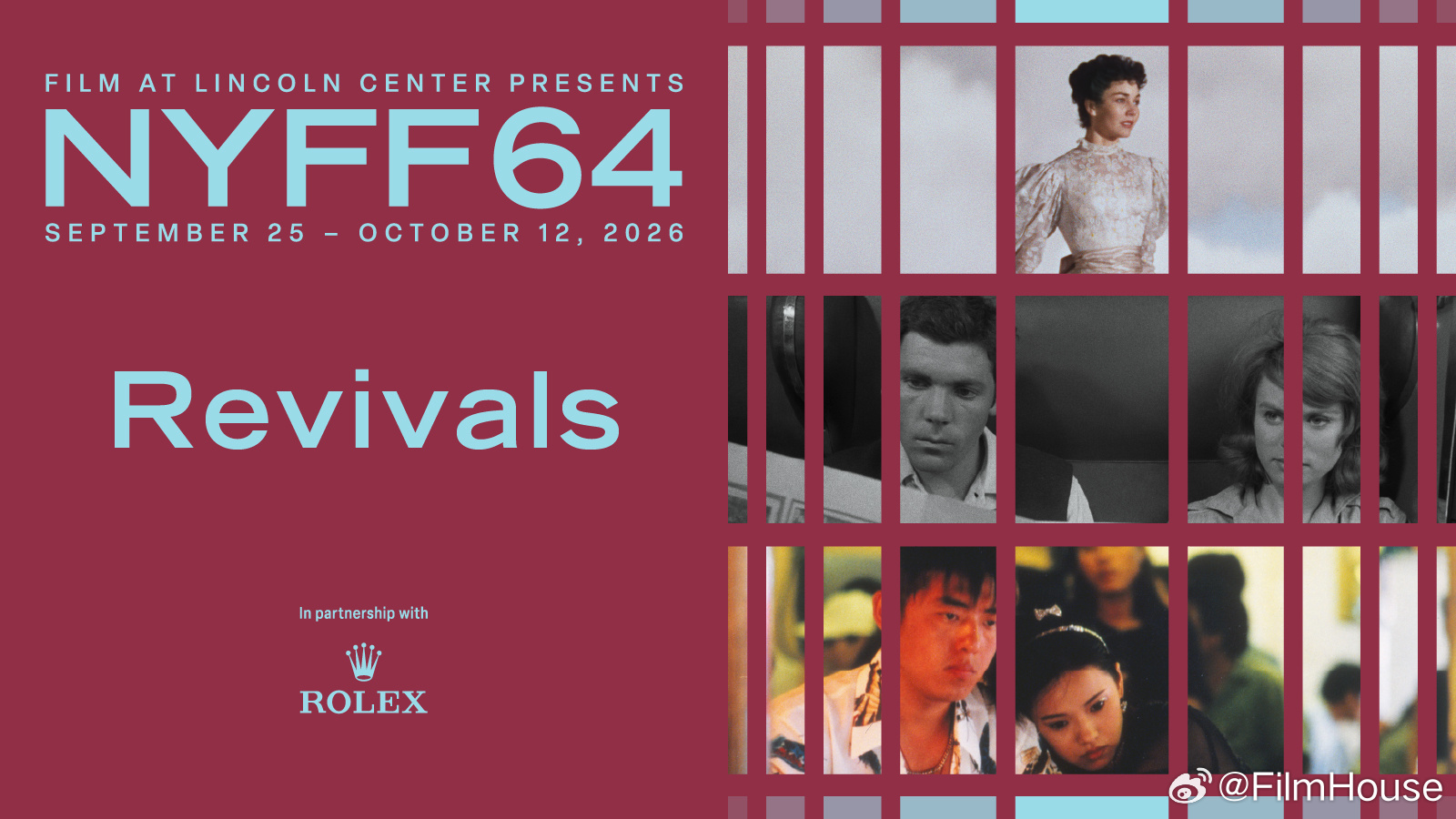 第64届纽约电影节 Revivals selections
1、肯·罗素《卢丹的恶魔》35mm
2、葆拉·德尔索尔《漂流》4K修复
3、鲍威尔 / 普雷斯伯格《谪仙记》4K修复
4、侯孝贤《南国再见，南国》4K修复
5、Pradip Krishen《五战挂科钉牌王》4K修复
6、卢基诺·维斯康蒂《无辜》4K修复
7、 方育平《美国心》4K修复
8、芭芭 ​