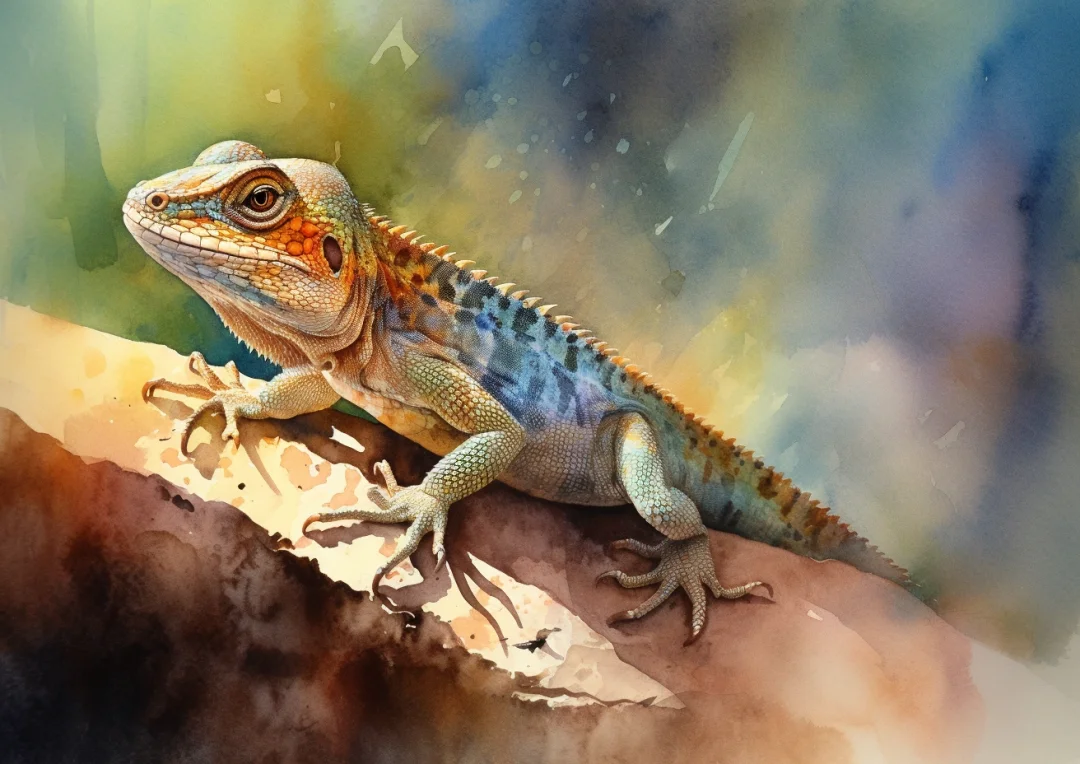 AI水彩：蜥蜴🦎