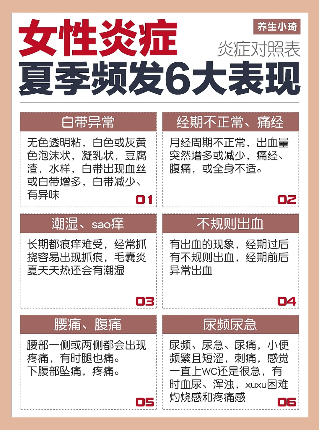 6个女生炎症的表现｜有些尴尬只有女生知道！