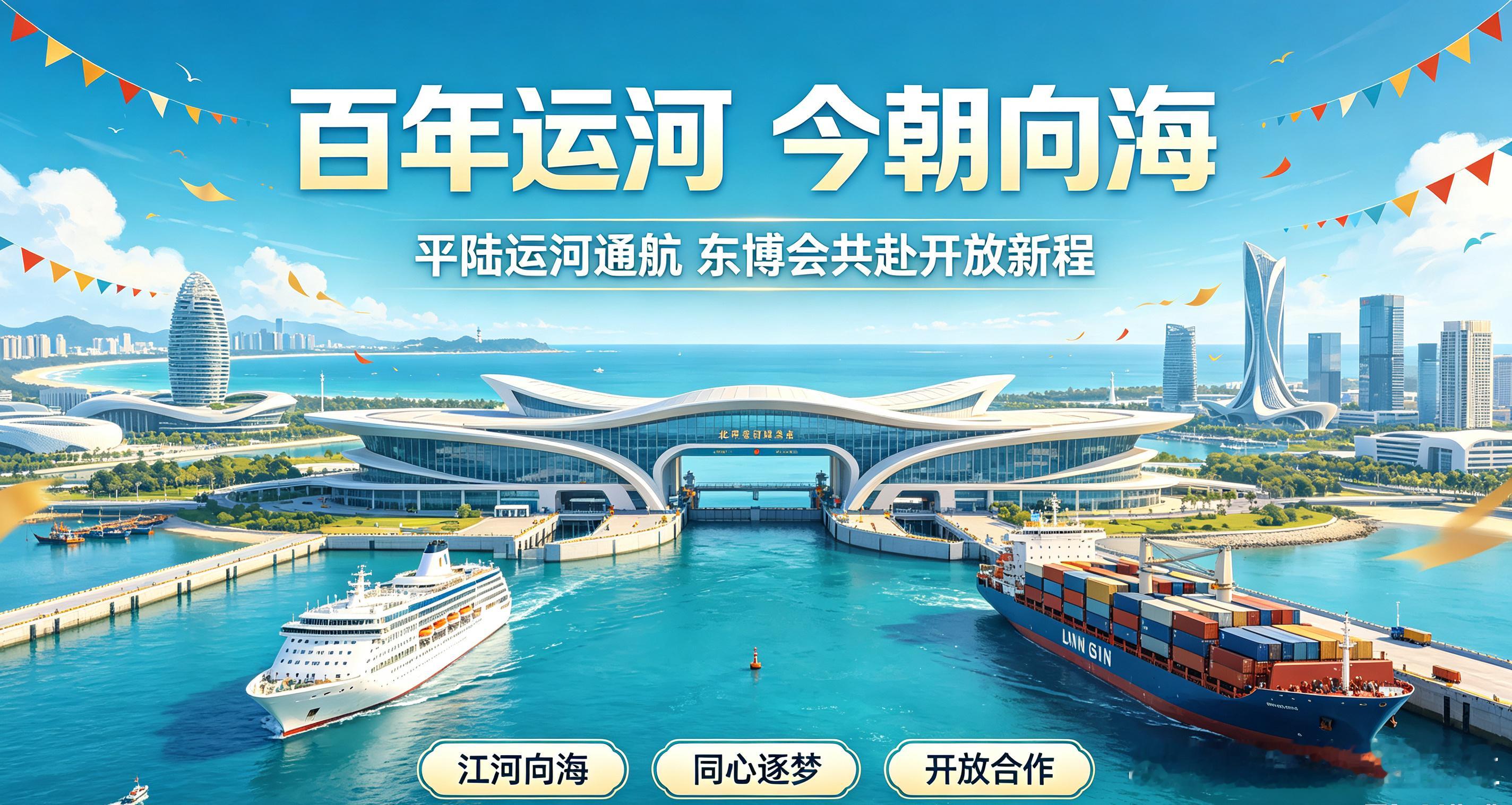 第23届东博会现场，王祖蓝驻足平陆运河展区🏞️
连连感叹这是十分壮观的世纪工程，还曾实地考察过建设现场📸

作为国内首条通江连海大运河，平陆运河圆了广西通江达海的百年梦想🌊
也成为西部陆海新通道上至关重要的一笔。

东博会的平台，让更多人看见这项大国工程的磅礴力量。
不仅带动经贸往 ​