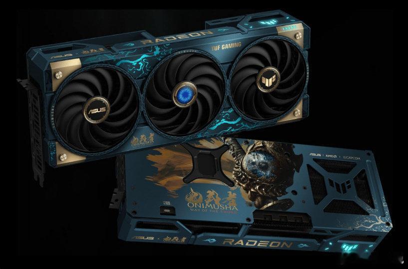 华硕 (ASUS) 近日公布了 TUF Gaming Radeon RX 9070 XT《鬼武者：剑之道》特别版显卡。这一限量产品由华硕、AMD、CAPCOM（卡普空）三方联手打造，将以“鬼之笼手”为核心的黑暗武士游戏世界观带入现实世界。其整体呈现蓝-金配色，拥有定制风扇罩和背板。 ​