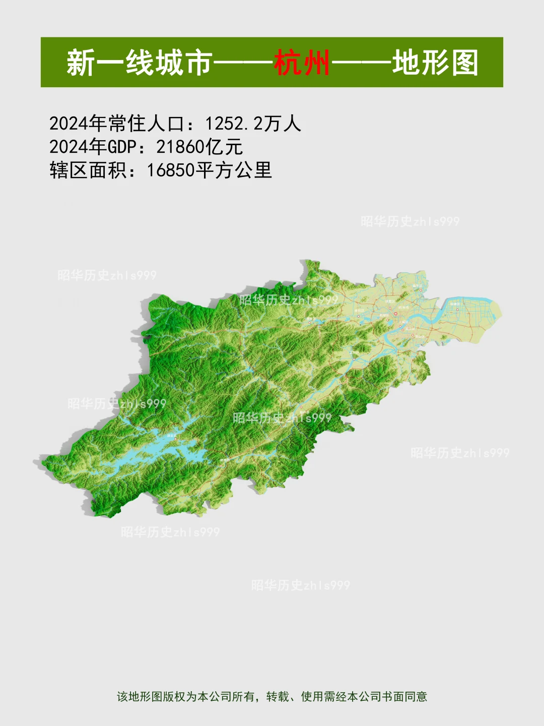 新一线城市——杭州——地形图