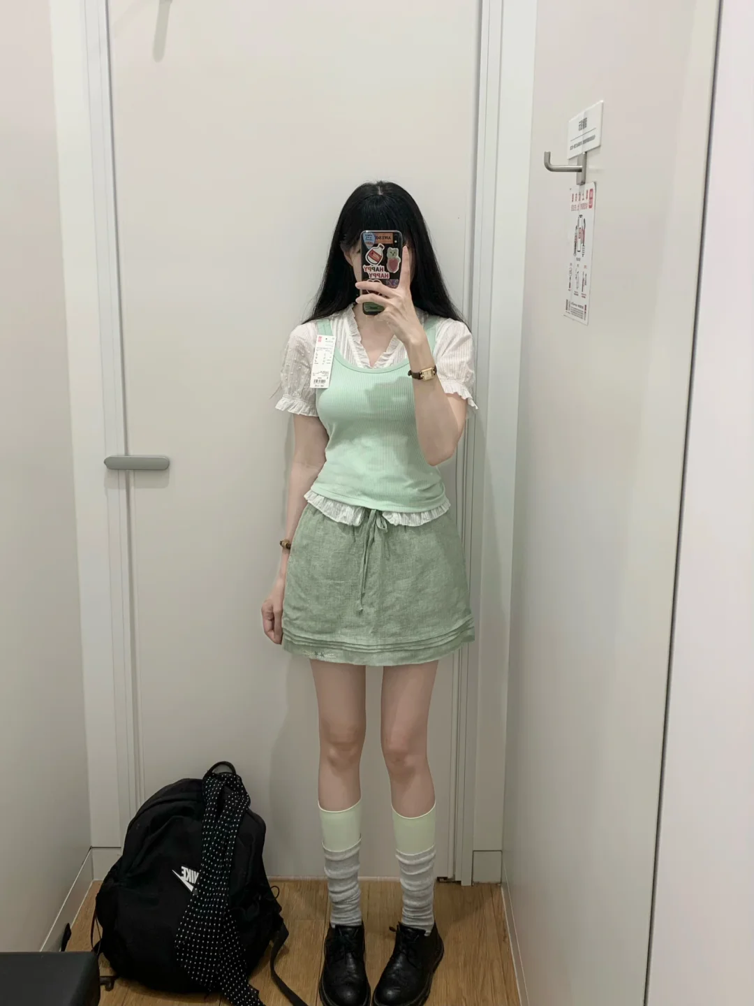 优衣库你coyseio吧??🧼小韩夏日薄荷绿叠穿好米~